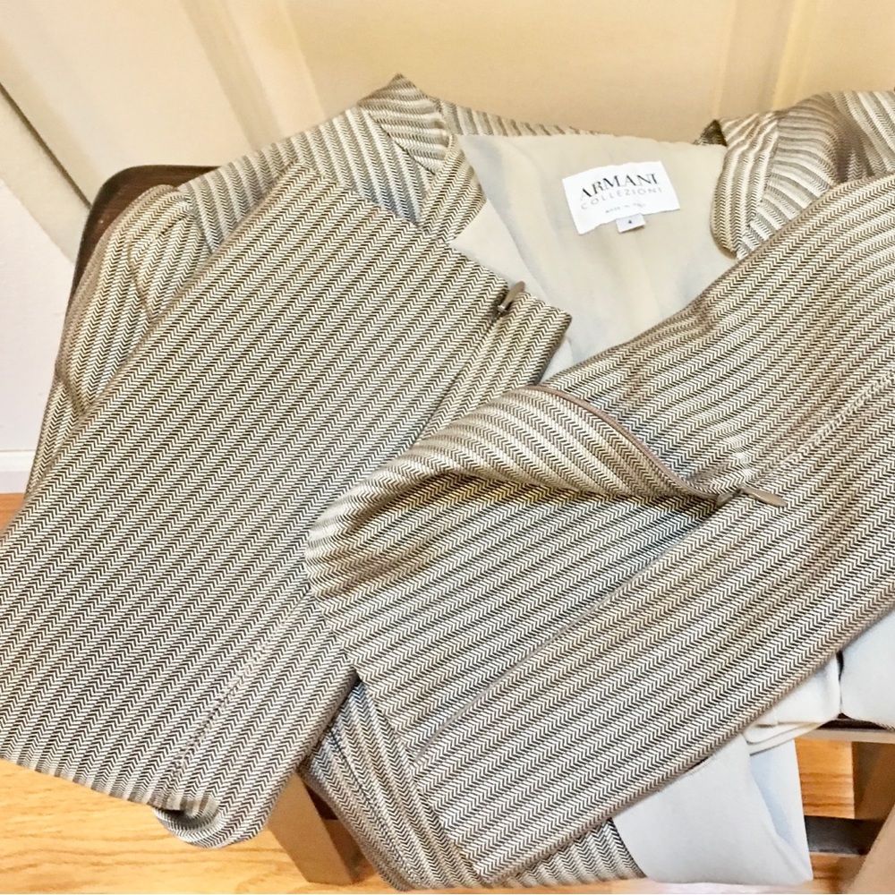 Armani Mini Herringbone Pattern Jacket - image 8